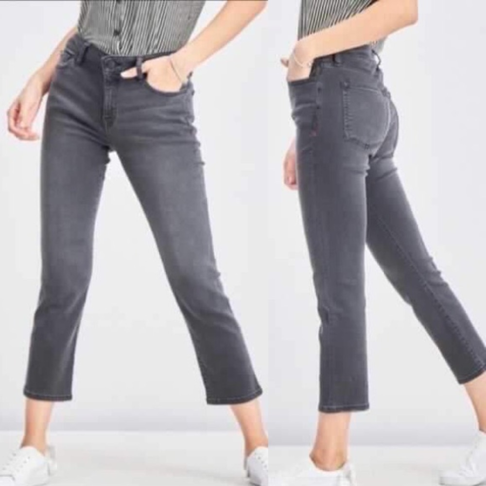 Warp + Weft Oakland Ankle Crop Faded Black Jeans